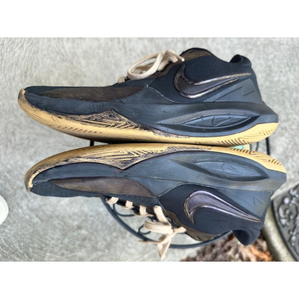 Nike Precision 6 Basketball Shoes Black Gold Men's Size 10‎ Low Top Sneakers